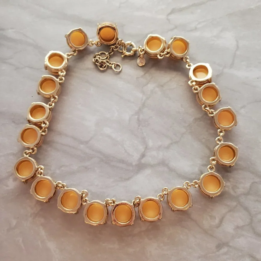 💗 J. Crew Peachy Pink Gold Bubble Classic Statement Necklace 💗